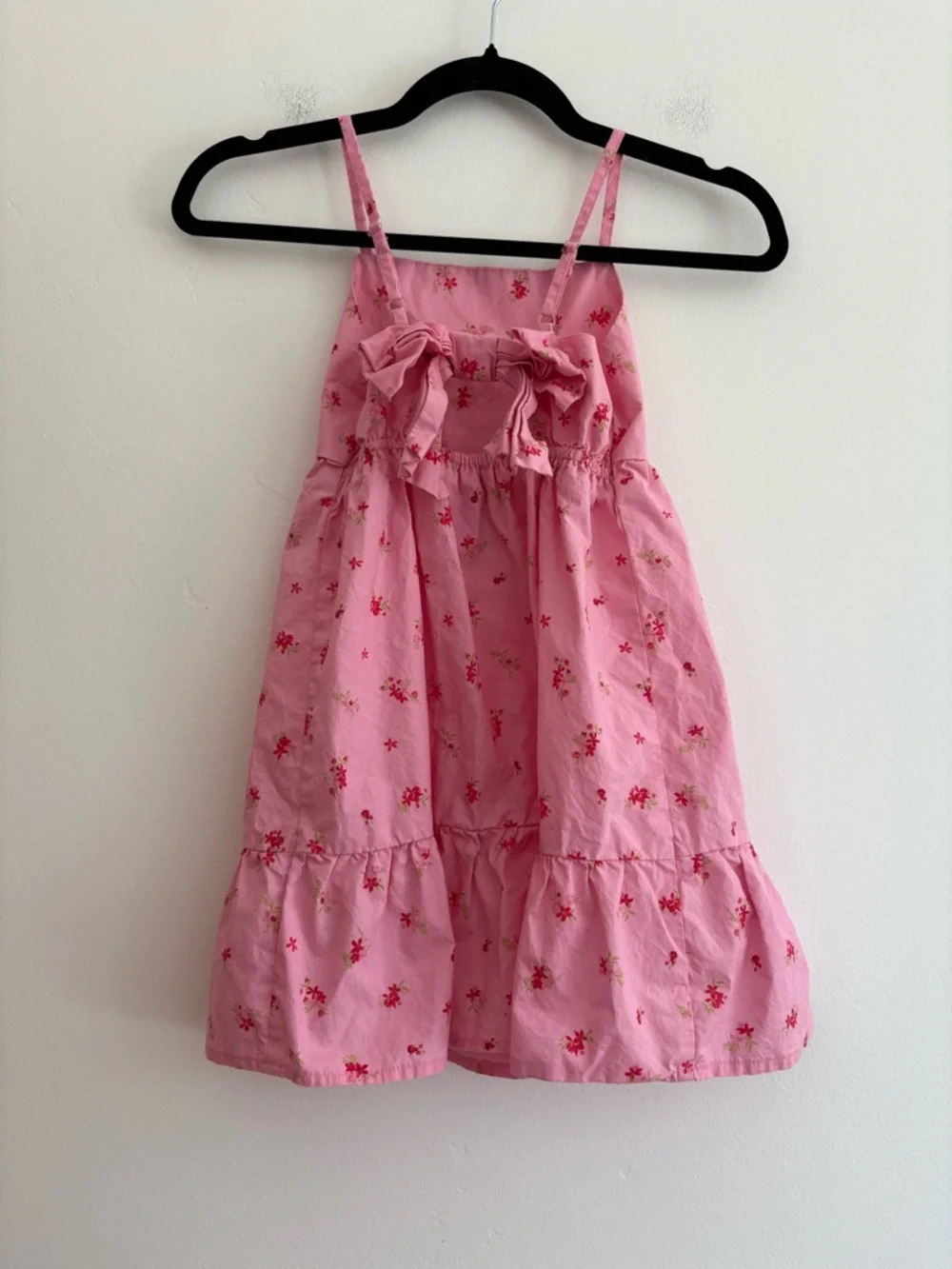 Children's Place Girl's Pink Ditsy Floral Tiered Dress Church Vacation Spring - Picture 4 of 6
